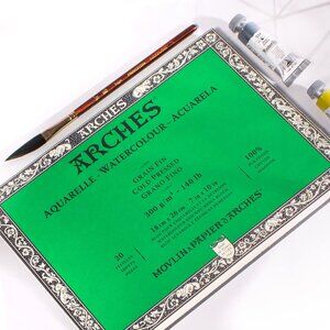 Arches Aquarelle Watercolor Block, Cold Pressed, 140lb/300gsm, 20 Sheet, 7*10 in